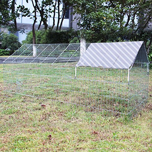 WilTec Enclos Lapin Parc Ouvert Cage à Lapin Lièvre Clapier Activité extérieure