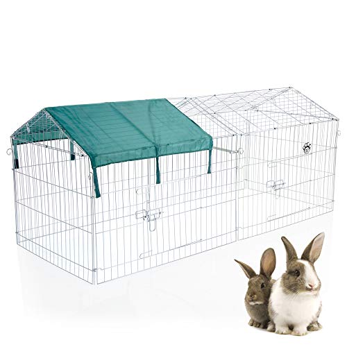 Cozy Pet Enclos Lapin Métal Extérieur Parcavec pare-soleil 8 tailles disponibles Parc/cage pour cochon d'Inde, lapin, poulet, furet, chiot Talle 180cm