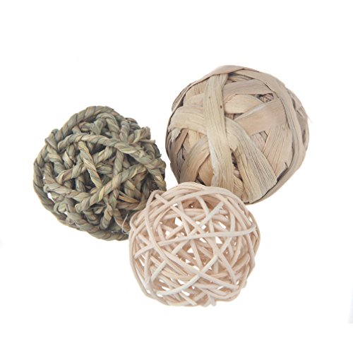 emours Lot de 3 jouets à mâcher pour petits animaux, lapins, cochons d'Inde, gerbilles, etc.