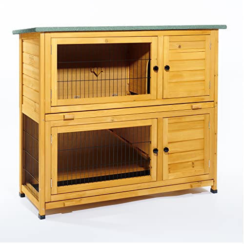 FeelGoodUK Clapier/Cage à Cochon d'Inde à Double étage 2 tiroirs à déjections Inclus Large 1,2 m - RHL