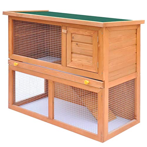 vidaXL Clapier 1 Porte Bois Cage Extérieure pour Lapin Animaux Enclos à Lapin