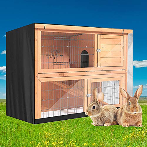 Excerando Housse de clapier pour Lapin, Durable 210D Housse de Cage à Lapin Thermique Double Couche Housse pour clapier pour Lapin pour l'hiver – 122 cm L x 50,8 cm l x 104 cm H