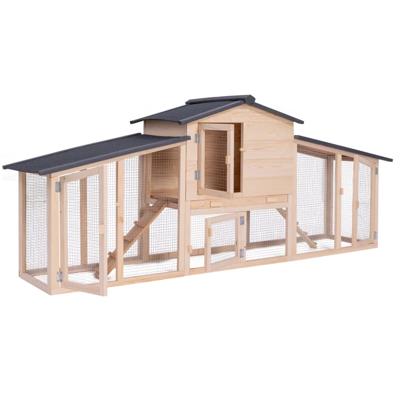 ProBache - Poulailler VIP avec clapier Double XXL en Bois