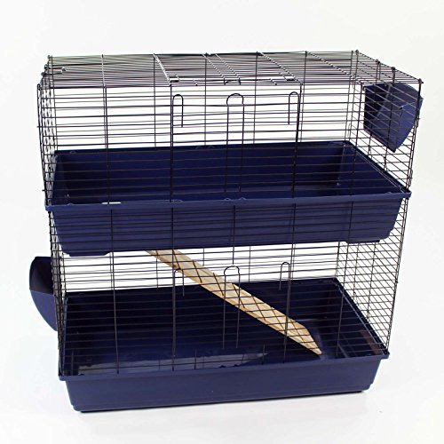 Un enclos/Cage pour Lapin (intérieure) Disponible en Bleu, Rose, et Noir (Bleu)