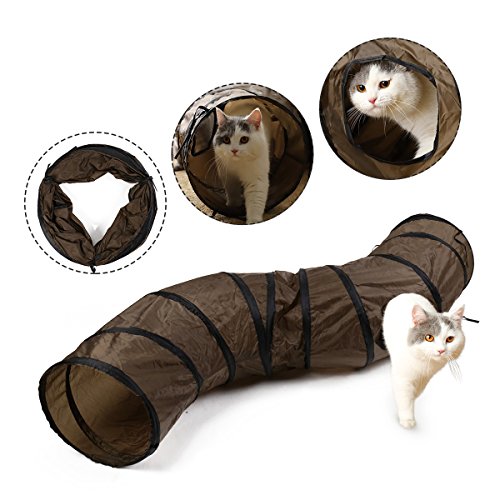 PAWZ Road Jouet de Chat Tunnel Pilable Tube pour Chatons,Lapins 25 * 120 cm,Maison d'Activité et de Divertissement pour Garder Les Animaux de Compagnie Divertis