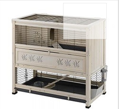 Ferplast Élégant clapier d'intérieur en bois à 2 étages pour lapins de petite taille et cochons-d'Inde